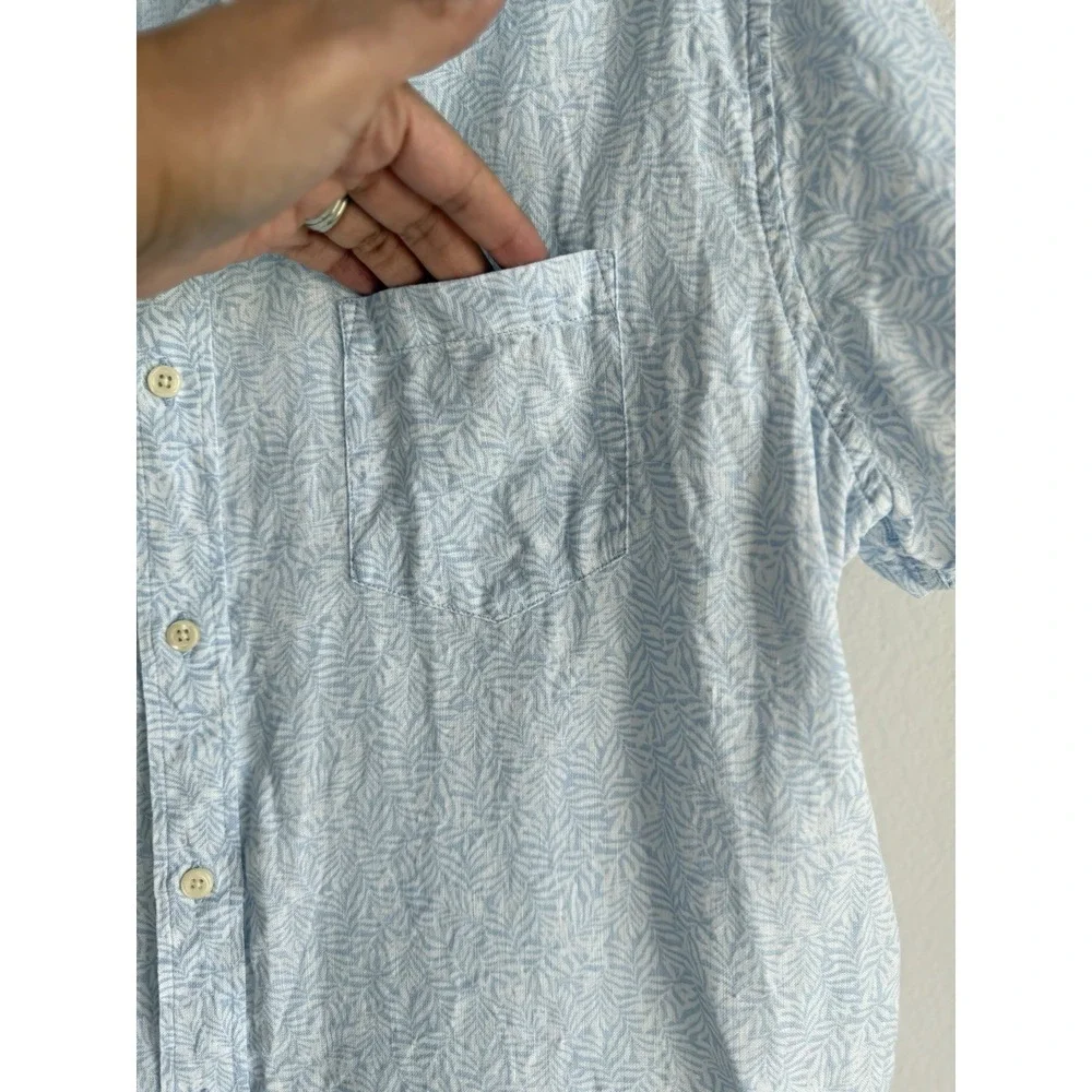 J.Crew Shirt Mens Printed‎ Short-Sleeve Linen-Blend Shirt Size XL Tropical BN322